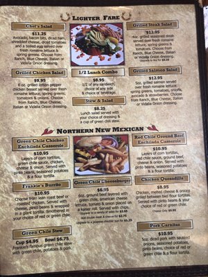 Menu photo 5 Frankie's at the Cassanova Pecos, NM