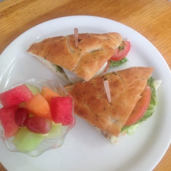 Diamond Cafe - Grilled Chicken Sando with fresh fruit!  Diamond Cafe - Cafes Near Me - San Francisco, California