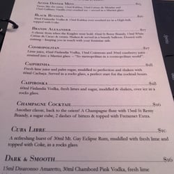 S&M's Cocktail Lounge - Drinks menu