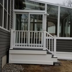 Kibort Building & Remodeling - New side stairway for Brady built sunroom. Shrewsbury Mass