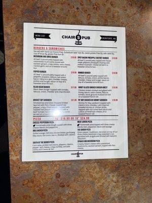 Menu photo 3 Chair 5 Pub Wenatchee, WA