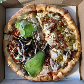 Skipolini's Pizza - Half Combination half bbq  Chicken Pizza - Food Delivery Services Near Me - Antioch, California