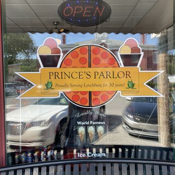 Prince's Parlor - Front window - Ice Cream & Frozen Yogurt Near Me - Lynchburg, Tennessee