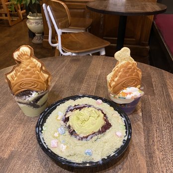 T-Town Cafe - Green tea taiyaki, red bean taiyaki, green tea snowflake - Desserts Near Me - Tacoma, Washington T-Town Cafe - Green tea taiyaki, red bean taiyaki, green tea snowflake - Desserts Near Me - Tacoma, Washington