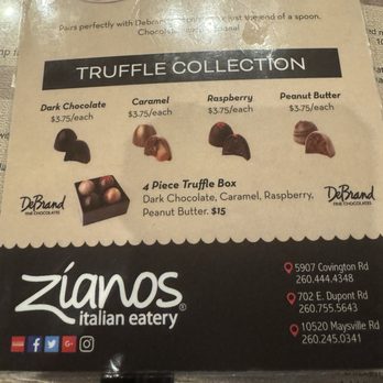 Zianos Italian Eatery - Menu - Italian Near Me - Fort Wayne, Indiana