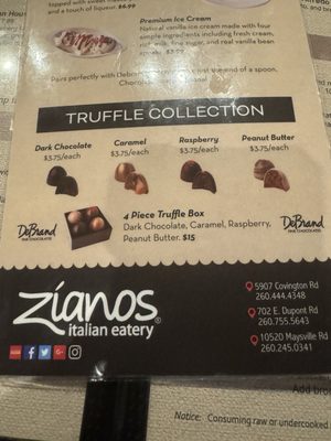 Menu photo 4 Zianos Italian Eatery Fort Wayne, IN