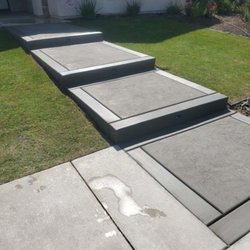 Concrete steps with lighting