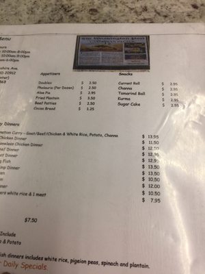 Menu photo 5 Caribbean Palace Takoma Park, MD