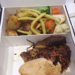 La Rotisserie - Good deal on lunch set - quarter chicken , two sides and a soup or drink.