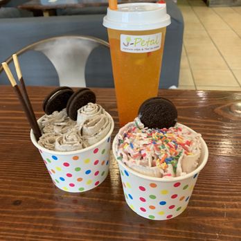 J-Petal - Strawberry Ice Cream, Cookie Monster, and Mango-Strawberry Mojito (non alcoholic) - Ice Cream & Frozen Yogurt Near Me - Harrisonburg, Virginia J-Petal - Strawberry Ice Cream, Cookie Monster, and Mango-Strawberry Mojito (non alcoholic) - Ice Cream & Frozen Yogurt Near Me - Harrisonburg, Virginia