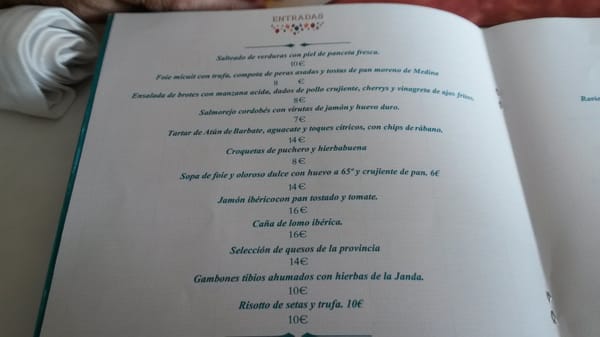 Menu photo 1 La Villoria Puerto Real, CA