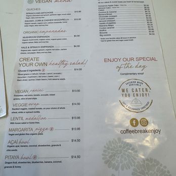 Coffee Break-Enjoy - Menue - Bakeries Near Me - Miami, Florida