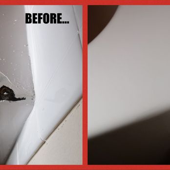 ALL SURFACE REFINISHING - A BEFORE and AFTER of a porcelain tub chip! - Refinishing Services Near Me - Richardson, Texas