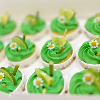 Lava Cake - a box of cupcakes with lime frosting - Custom Cakes Near Me - Cupertino, California
