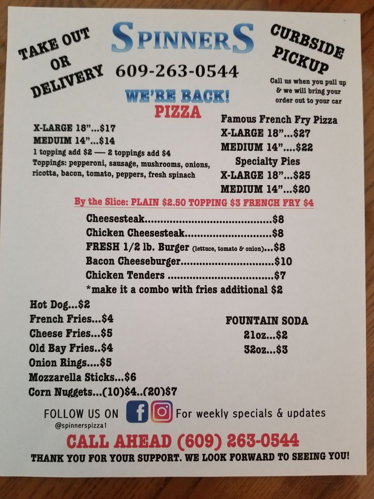 SPINNER’S PIZZA ICE CREAM & GRILL 26 Reviews 3800 Boardwalk, Sea