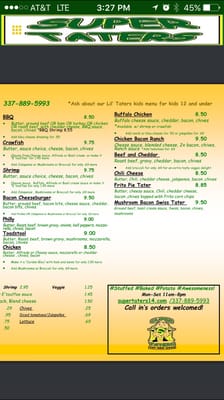Menu photo 5 Super Taters Scott, LA Menu photo 5 Super Taters Scott, LA