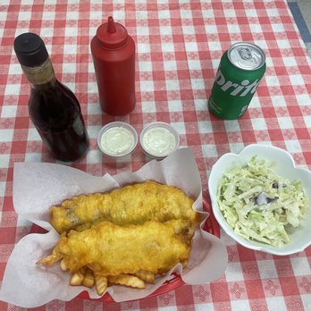 Tugboat Fish and Chips - 2 piece fish and chips and coleslaw - Seafood Near Me - Pleasant Hill, California
