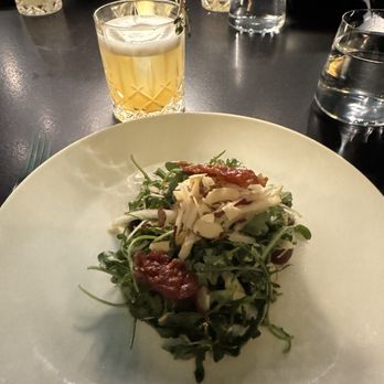 Patron Saint - Delicious pear and blue cheese arugula salad paired with a pear whiskey sour - Steakhouses Near Me - Rochester, New York Patron Saint - Delicious pear and blue cheese arugula salad paired with a pear whiskey sour - Steakhouses Near Me - Rochester, New York