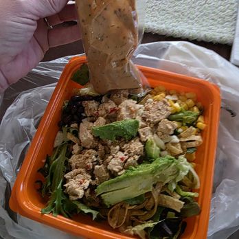 Salad and Go - Good sized dressing with the salad - Salad Near Me - Tempe, Arizona