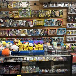 Booster Boxes and single packs English and Japanese. Back Pack, Pokemon Collection Boxes, Pokemon tins, Plush and more.