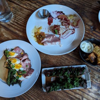 Table, Donkey and Stick - Samples of some of their Small Plate offerings. - Modern European Near Me - Chicago, Illinois Table, Donkey and Stick - Samples of some of their Small Plate offerings. - Modern European Near Me - Chicago, Illinois
