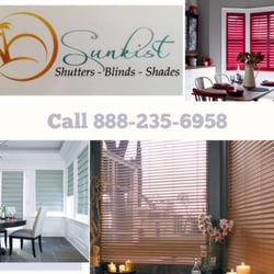 Sunkist Shutters Blinds & Shades - Custom crafted shutters, blinds, and shades. Free estimates 888-235-6958