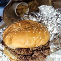 Bacon burger and the best fries! Bacon burger and the best fries!