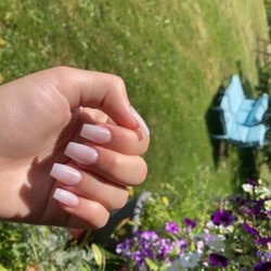 Black & White Nail Spa - Acrylic nails, milky white color