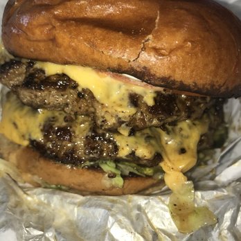 Retro Junction - Double Thick Burger - photo does not do justice on the size - Convenience Stores Near Me - Fresno, California