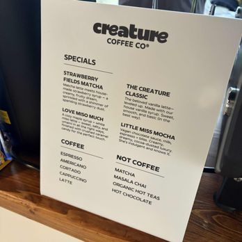 Creature Coffee - Menu - Caterers Near Me - Austin, Texas Creature Coffee - Menu - Caterers Near Me - Austin, Texas