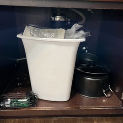 The hotel places the pots next to the trash can. Disgusting.
