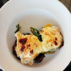 Jones Farm & Country Store - Gruyere cheese, egg, spinach and mushroom sandwich