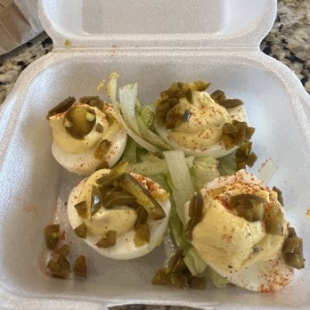 Nesting Grounds Cafe - Jalapeño deviled eggs! - Breakfast & Brunch Near Me - Palm Harbor, Florida Nesting Grounds Cafe - Jalapeño deviled eggs! - Breakfast & Brunch Near Me - Palm Harbor, Florida