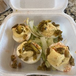 Nesting Grounds Cafe - Jalapeño deviled eggs!
