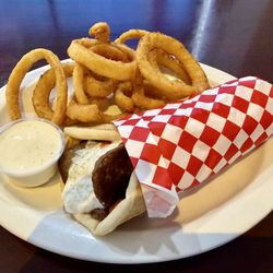 All Star Burgers Cafe - Gyros and onion rings.