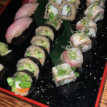 Zilla Sake - Yellowtail nigiri, Tuna nigiri, Veggie roll, CA roll, and Tsunami roll - Sushi Bars Near Me - Portland, Oregon Zilla Sake - Yellowtail nigiri, Tuna nigiri, Veggie roll, CA roll, and Tsunami roll - Sushi Bars Near Me - Portland, Oregon