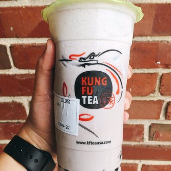 Kung Fu Tea - large taro milk tea w/ boba, less ice - Bubble Tea Near Me - Richmond, Virginia Kung Fu Tea - large taro milk tea w/ boba, less ice - Bubble Tea Near Me - Richmond, Virginia