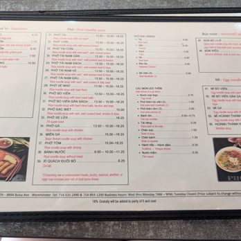 Pho 79 - Menu as of August 2026. (2) - Vietnamese Near Me - Westminster, California Pho 79 - Menu as of August 2026. (2) - Vietnamese Near Me - Westminster, California