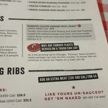 Famous Dave's Bar-B-Que - Menu - Barbeque Near Me - Louisville, Kentucky Famous Dave's Bar-B-Que - Menu - Barbeque Near Me - Louisville, Kentucky