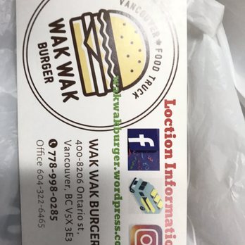 Wakwak Burger - Cute little business card with the entire menu at the back - so handy! - Burgers Near Me - Vancouver, British Columbia Wakwak Burger - Cute little business card with the entire menu at the back - so handy! - Burgers Near Me - Vancouver, British Columbia