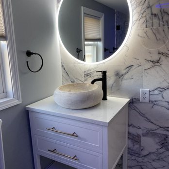 BC Custom Builders - Our stone vessel bowl sink. - Flooring Near Me - Marlborough, Massachusetts