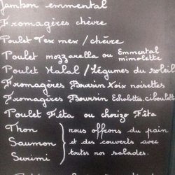 Carte des salades.