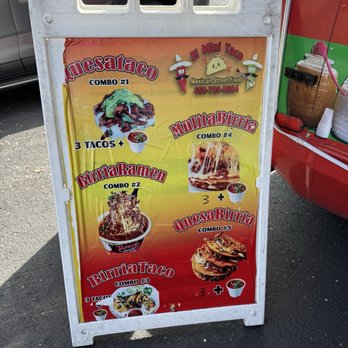 El Mini Taco - Menu board - Food Trucks Near Me - Mountain View, California