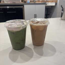 Strawberry matcha, dirty chai Strawberry matcha, dirty chai