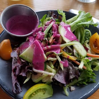 83 West - Unbelievably PERFECT and imaginative side salad with "Prickly pear vinaigrette" - Seafood Near Me - Cedar Key, Florida 83 West - Unbelievably PERFECT and imaginative side salad with "Prickly pear vinaigrette" - Seafood Near Me - Cedar Key, Florida