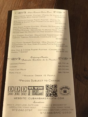 Menu photo 5 International Bakery Cuban Dulceria Carrollton, TX