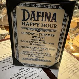 Happy Hour Specials (not listed online)