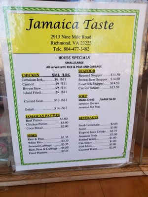 Menu photo 1 Jamaican Taste Richmond, VA Menu photo 1 Jamaican Taste Richmond, VA