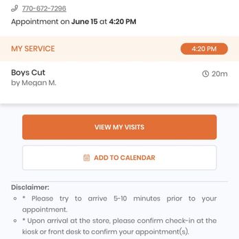 Sharkey’s Cuts for Kids - Proof of the appt being made as there going to deny like the rest of the negative reviews - Barbers Near Me - Marietta, Georgia Sharkey’s Cuts for Kids - Proof of the appt being made as there going to deny like the rest of the negative reviews - Barbers Near Me - Marietta, Georgia
