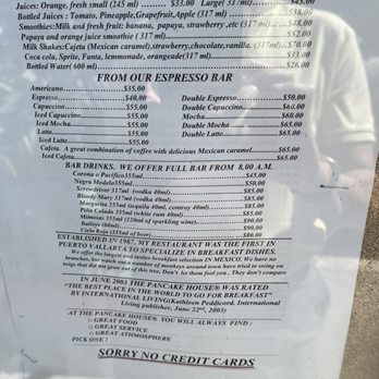 The Pancake House - Menu - Desserts Near Me - Puerto Vallarta, JAL